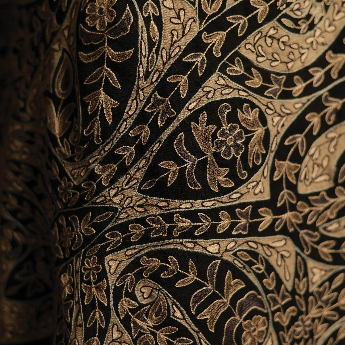 Kalamkari Black & White Pashmina Shawl