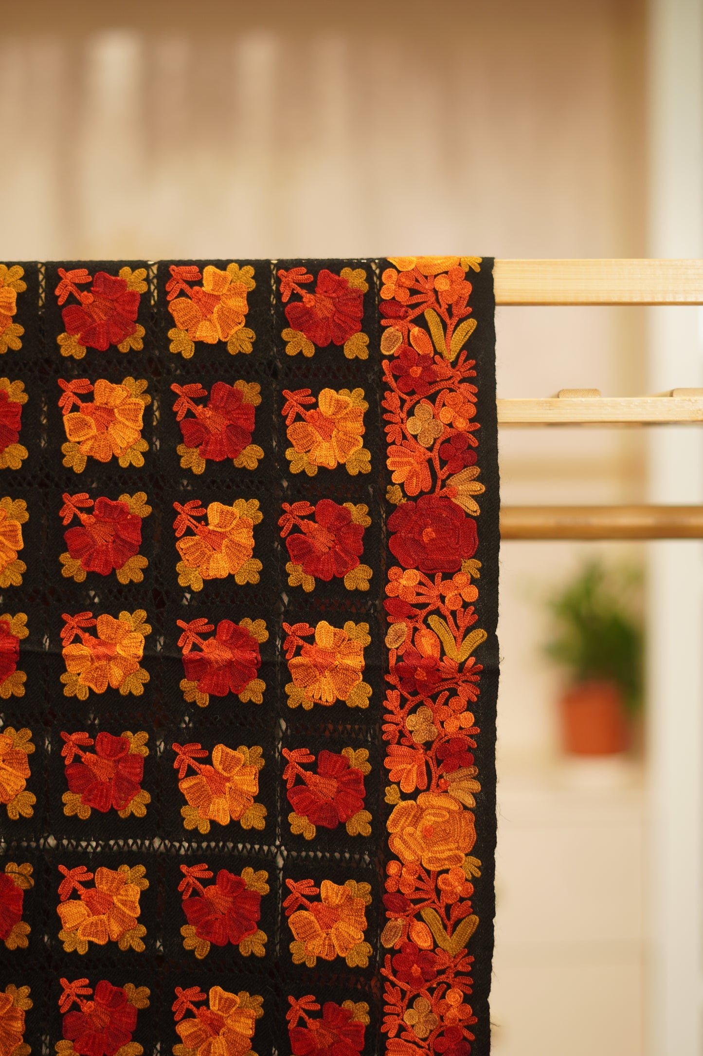 Aari Embroidery Lambswool Stole