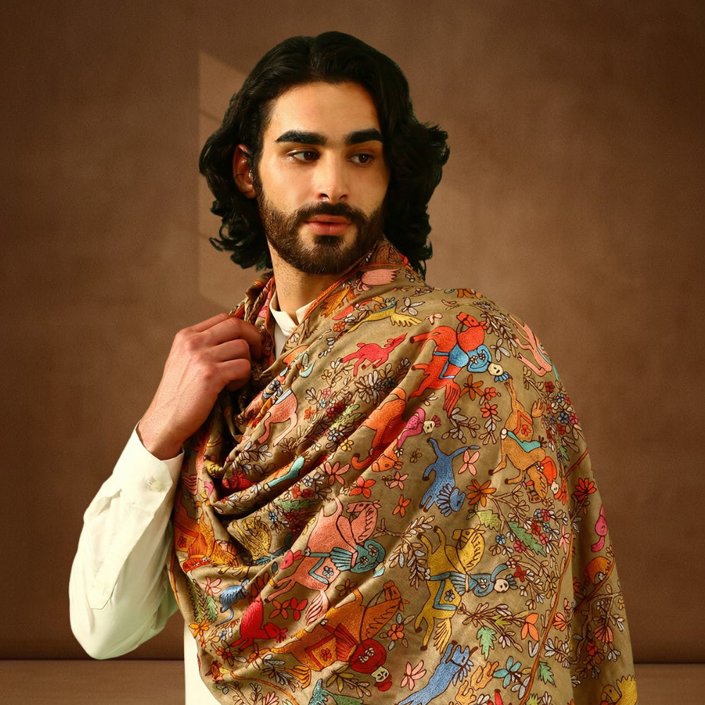Pashmina Mens Shawl - Shikargah