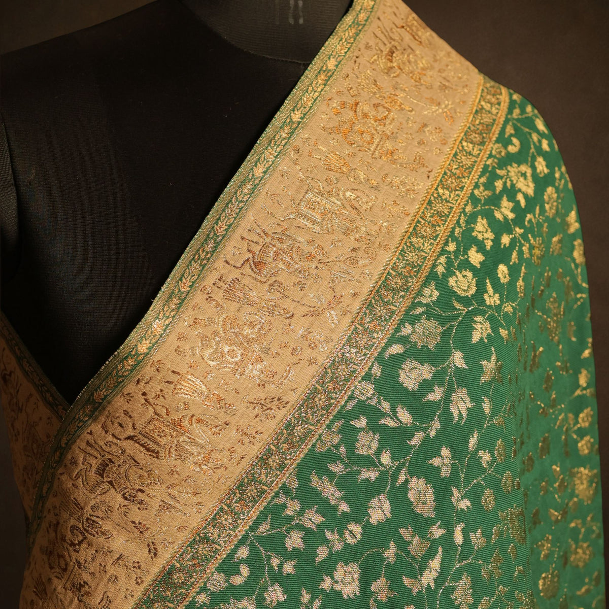 Zari Kani Doli Baraat Border Shawl