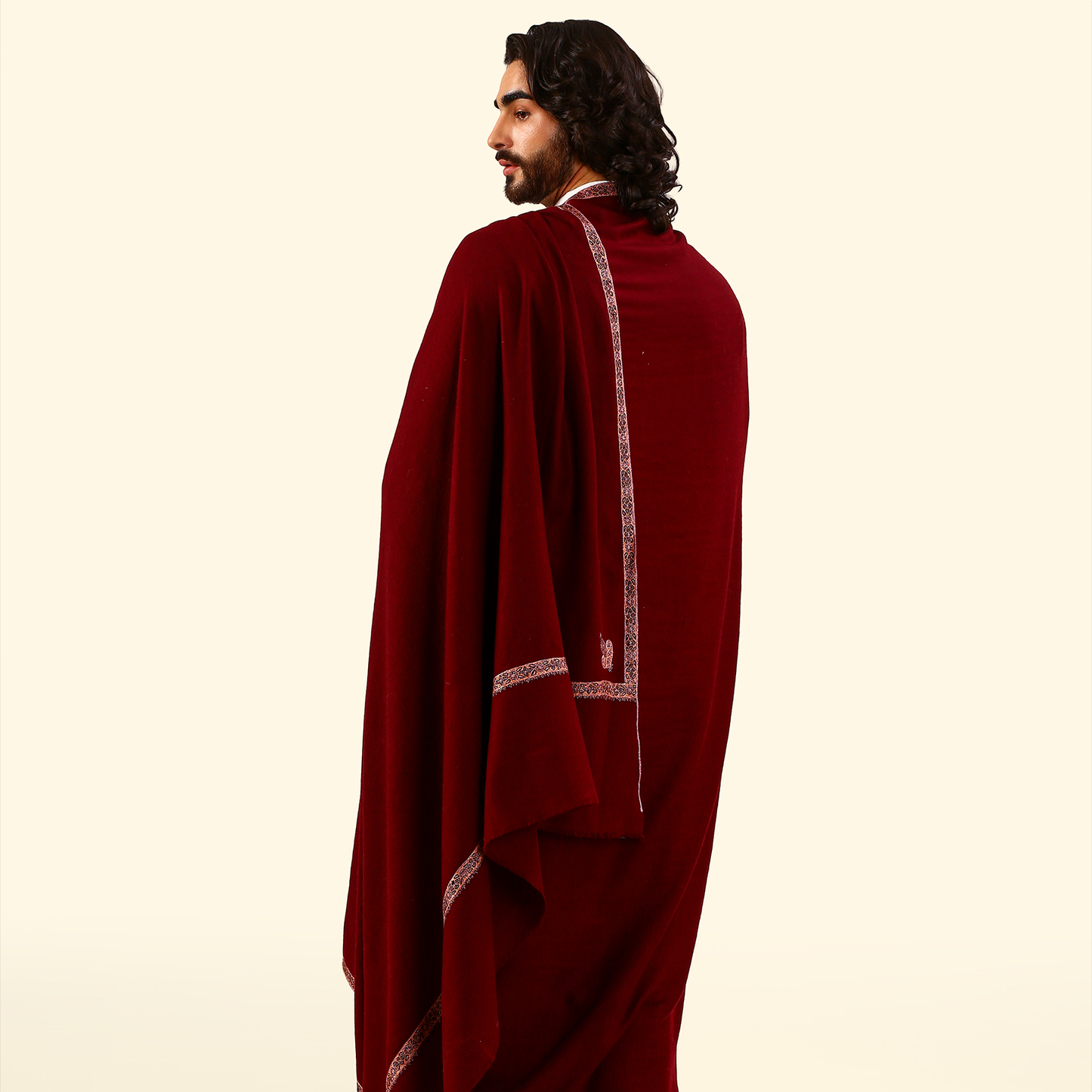 Pashmina Sozni Embroidery Shawl - Ember
