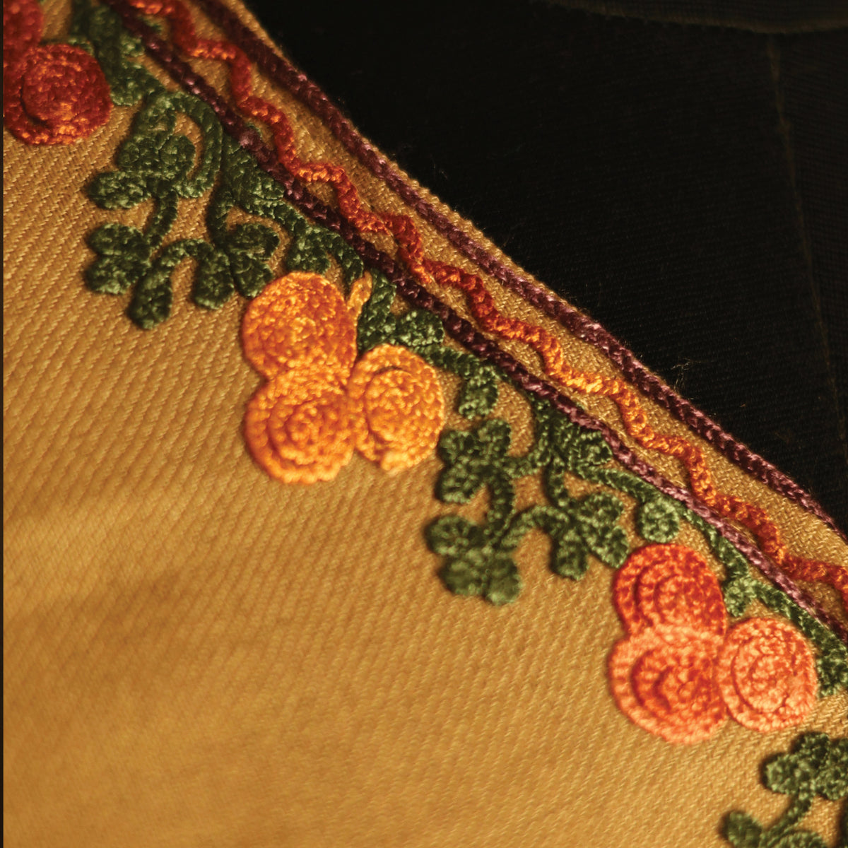 Lamb’s Wool Ari-Embroidered Cape Shawl