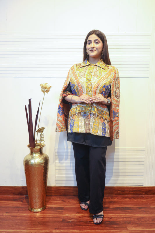 Kalamkari Cape Coat
