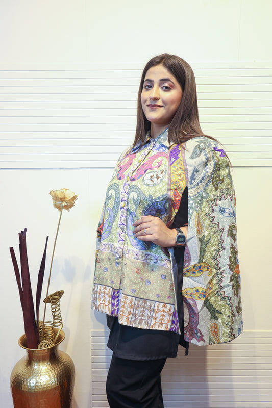 Kalamkari Cape Coat