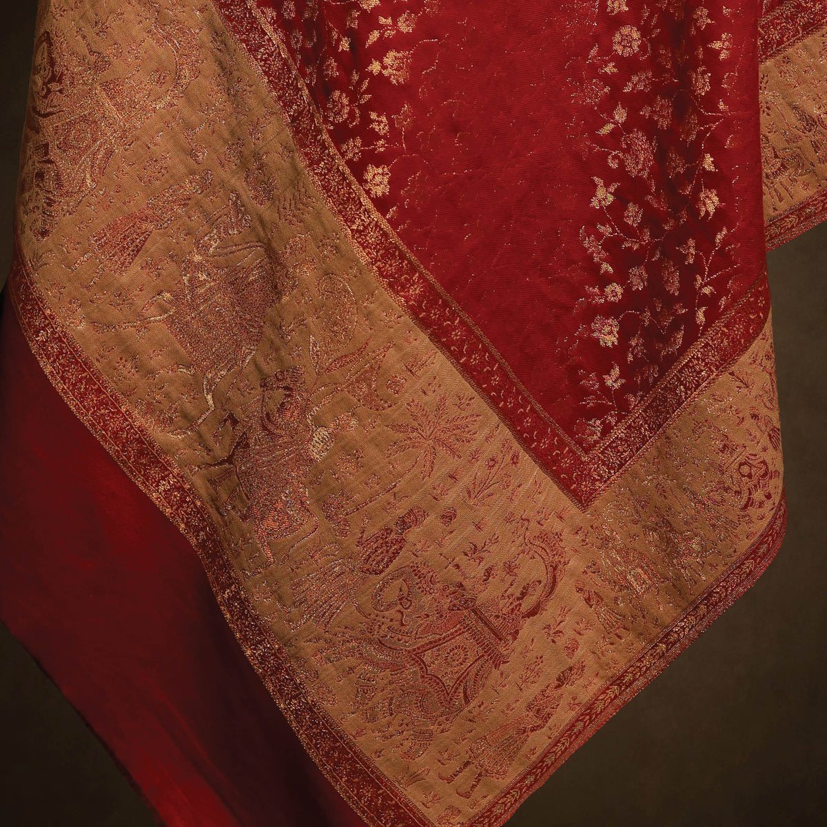 Zari Kani Doli Baraat Border Shawl