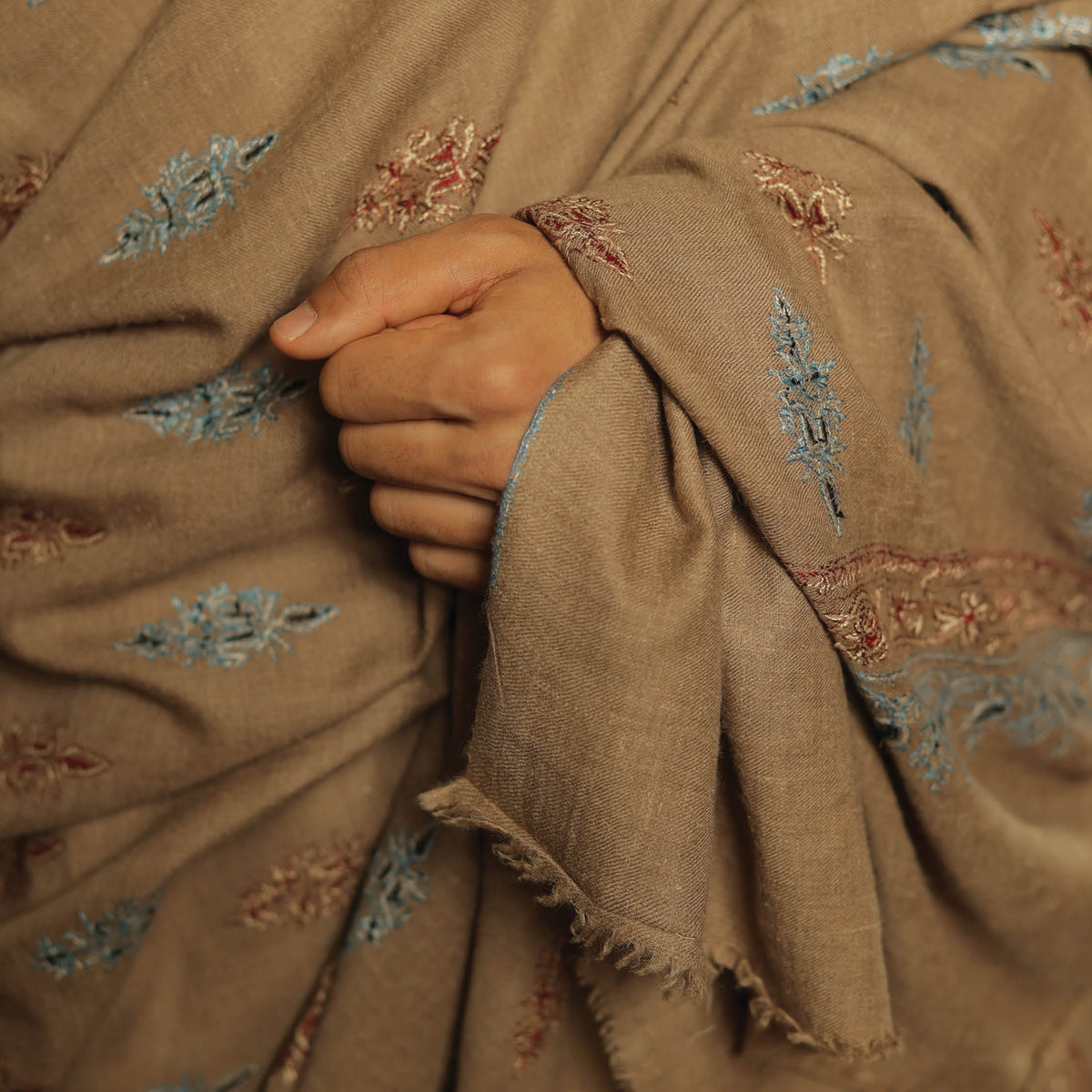 Mens Beige Pashmina Shawl