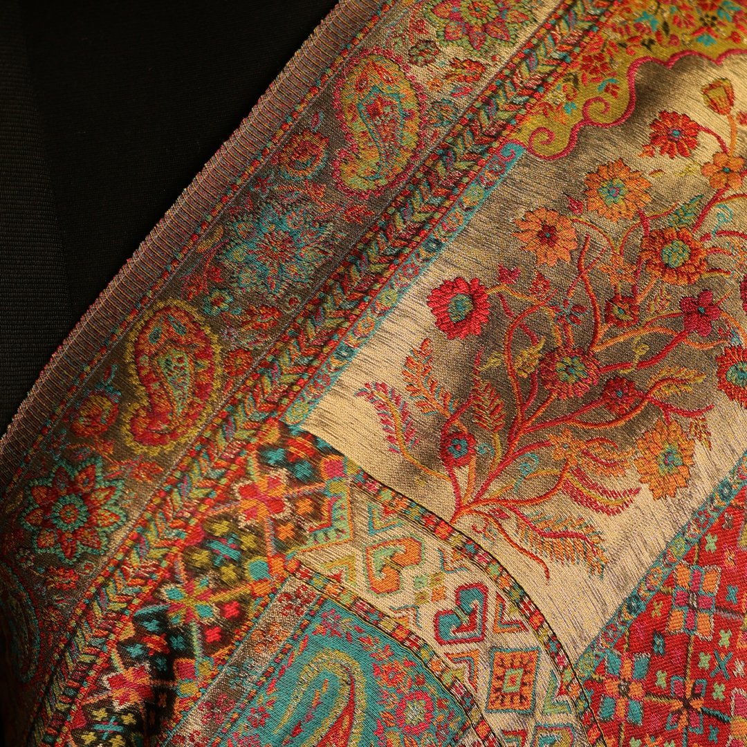 Mulberry Silk Moonlight Stole - Floral Garden