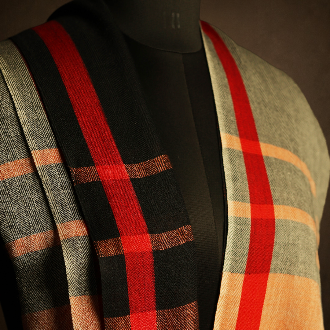 Cashmere Wool Herringbone Muffler