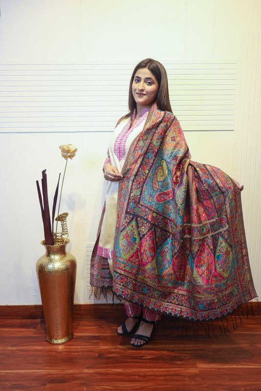 Mulberry Silk Zari Kani Dupatta