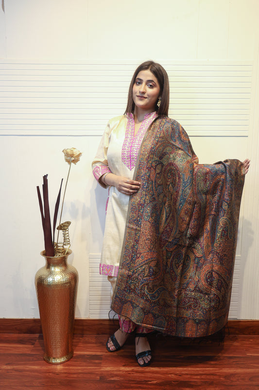 Mulberry Silk Zari Kani Small Dupatta