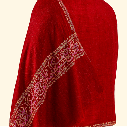 Pashmina Arabic Calligraphy Stole - Red