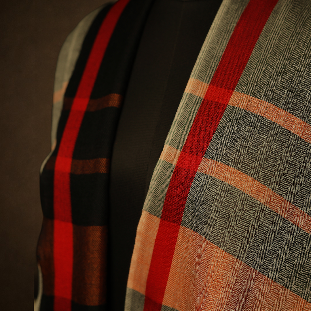 Cashmere Wool Herringbone Muffler