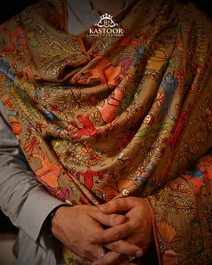 Paintless Kalamkari Gents Shikargah Shawl