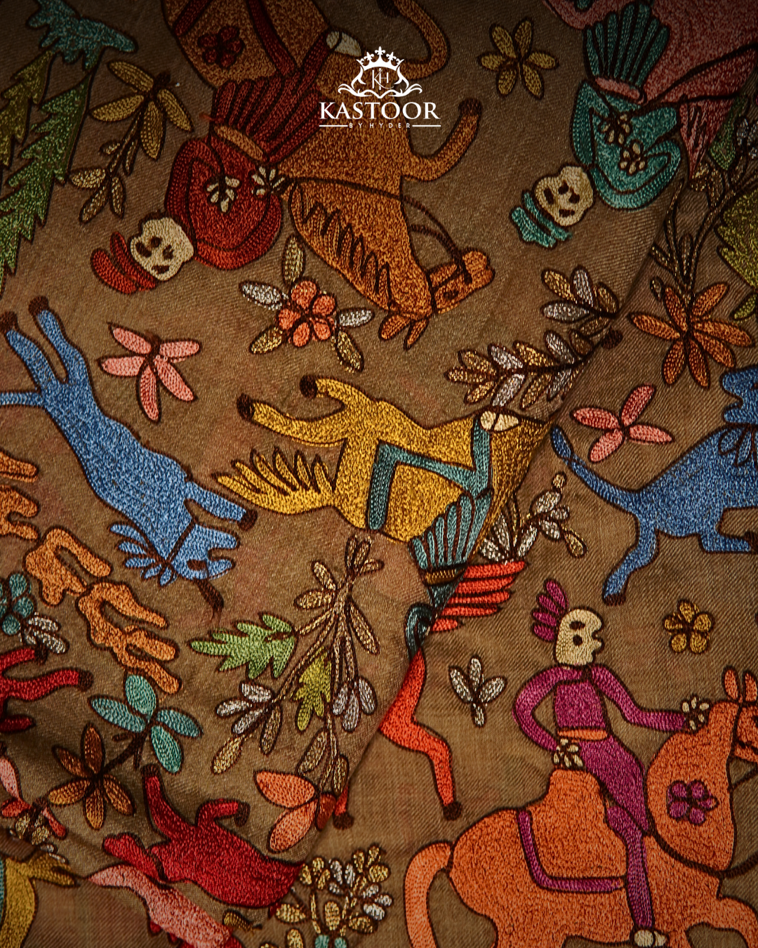 Paintless Kalamkari Gents Shikargah Shawl