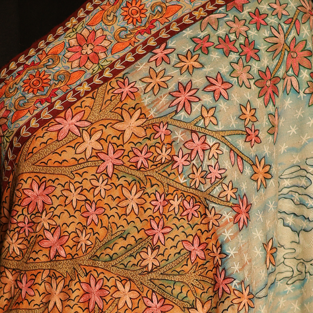 Kashmir Seasons Kalamkari Pashmina Shawl