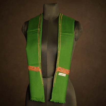 Sozni Border Muffler - Forest Green