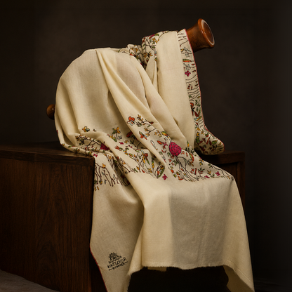 Cashmere Wool Sozni Embroidery Shawl