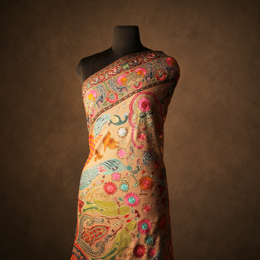 Kalamkari Shawl Cashmere Wool