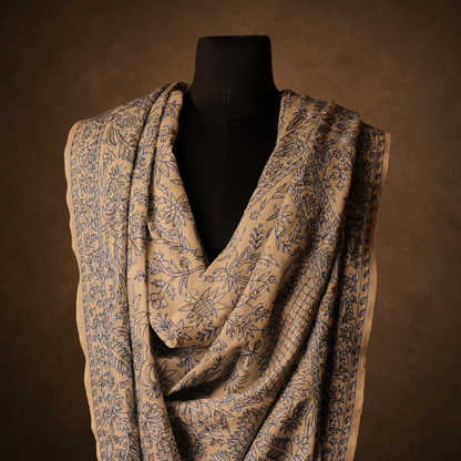 Pashmina Kalamkari Shawl (Silk & Zari)