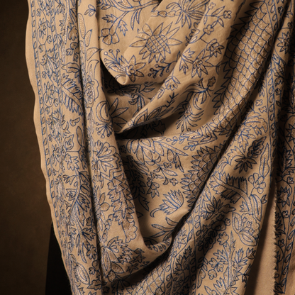 Pashmina Kalamkari Shawl (Silk & Zari)