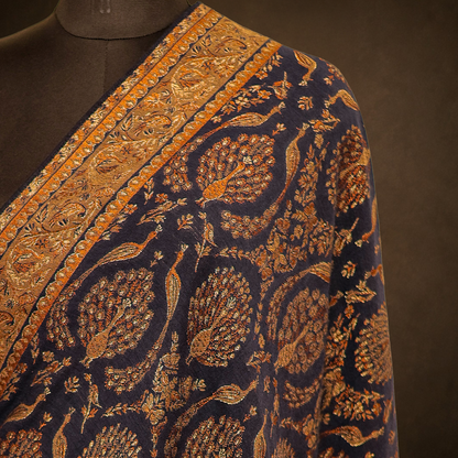 Zari Kani Shawl Peacock With Lining