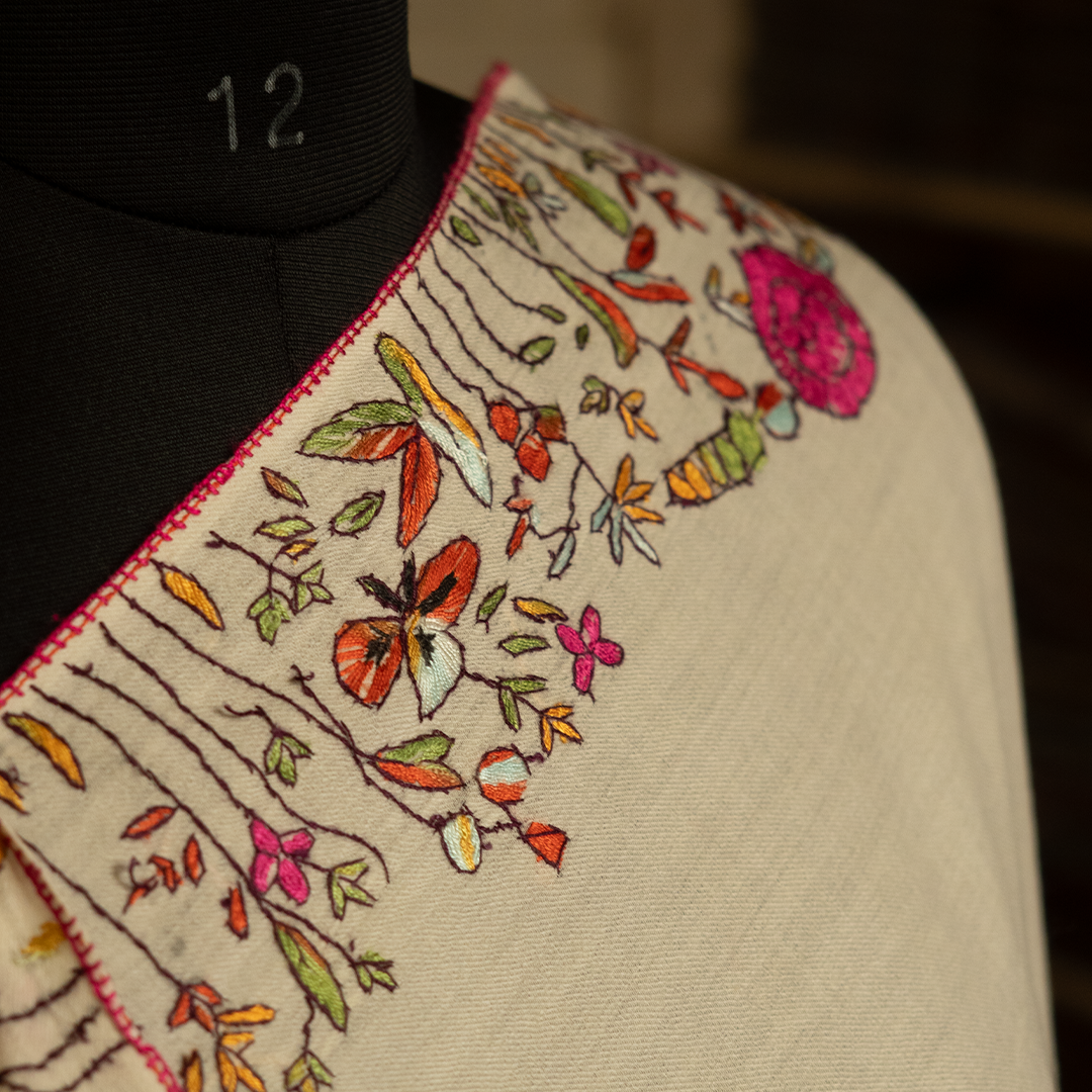 Cashmere Wool Sozni Embroidery Shawl