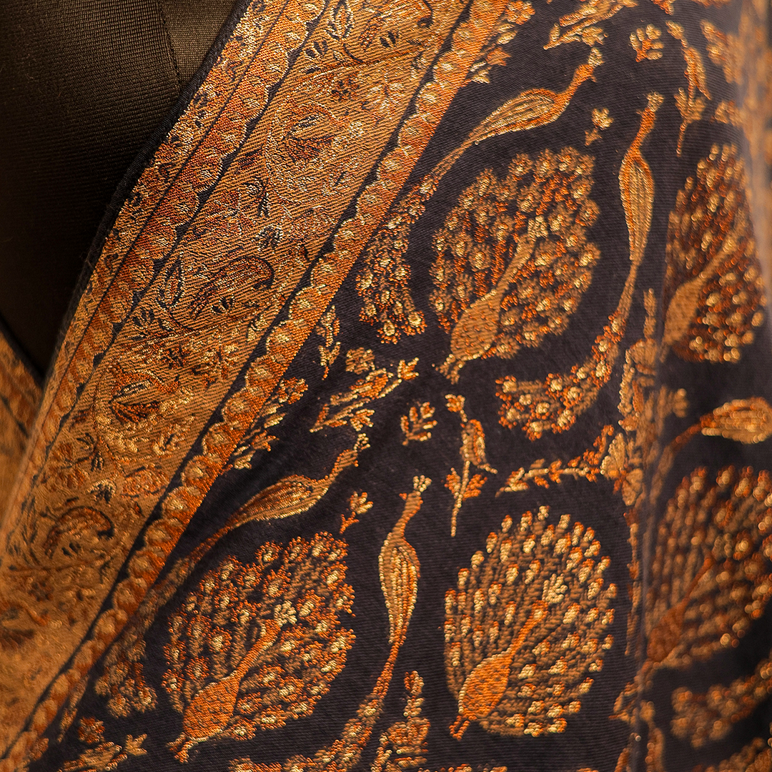 Zari Kani Shawl Peacock With Lining