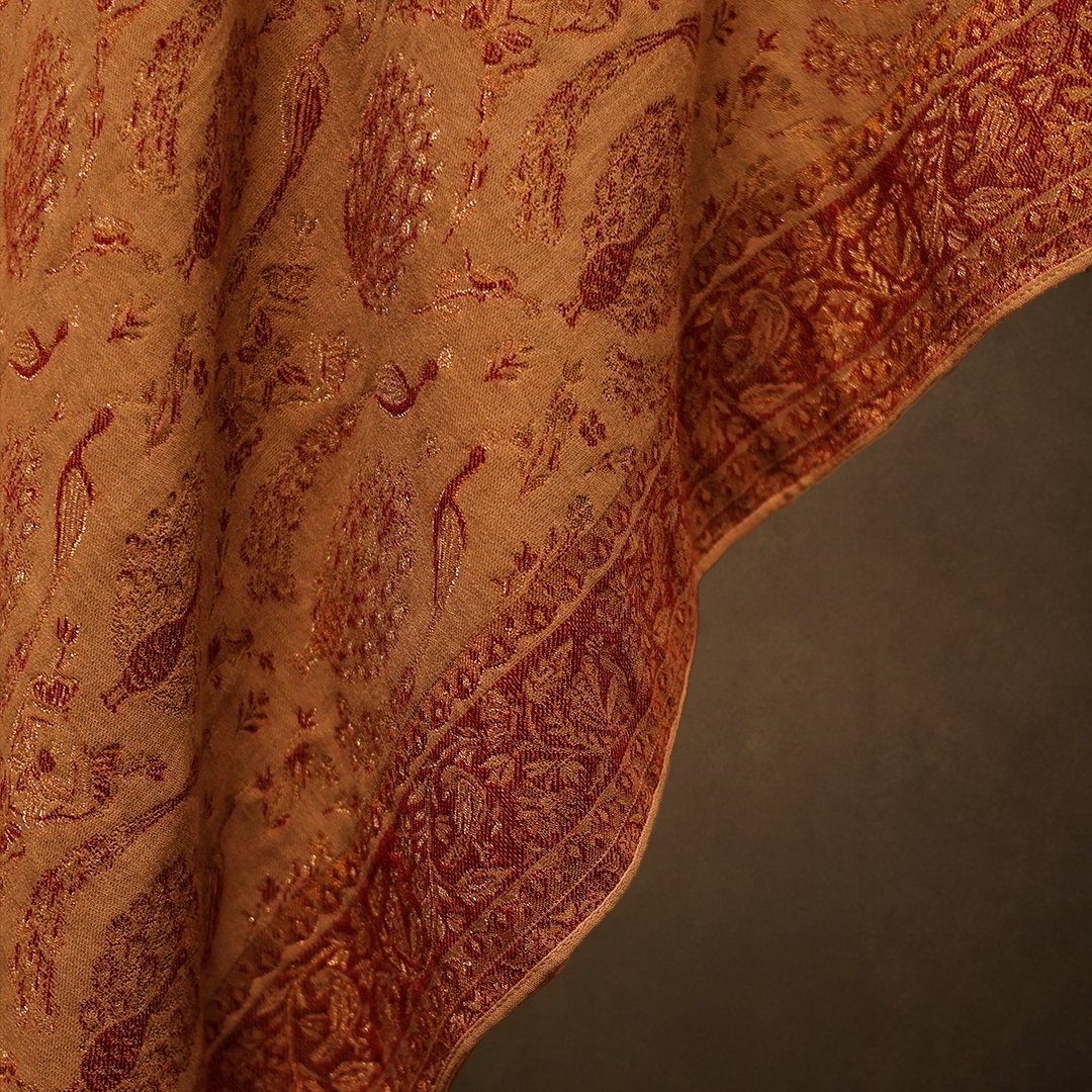 Zari Kani Shawl Peacock With Lining