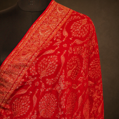 Zari Kani Shawl Peacock With Lining