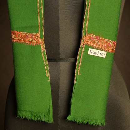 Sozni Border Muffler - Forest Green