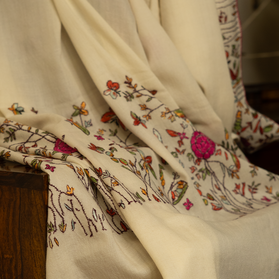 Cashmere Wool Sozni Embroidery Shawl