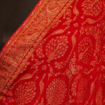 Zari Kani Shawl Peacock With Lining