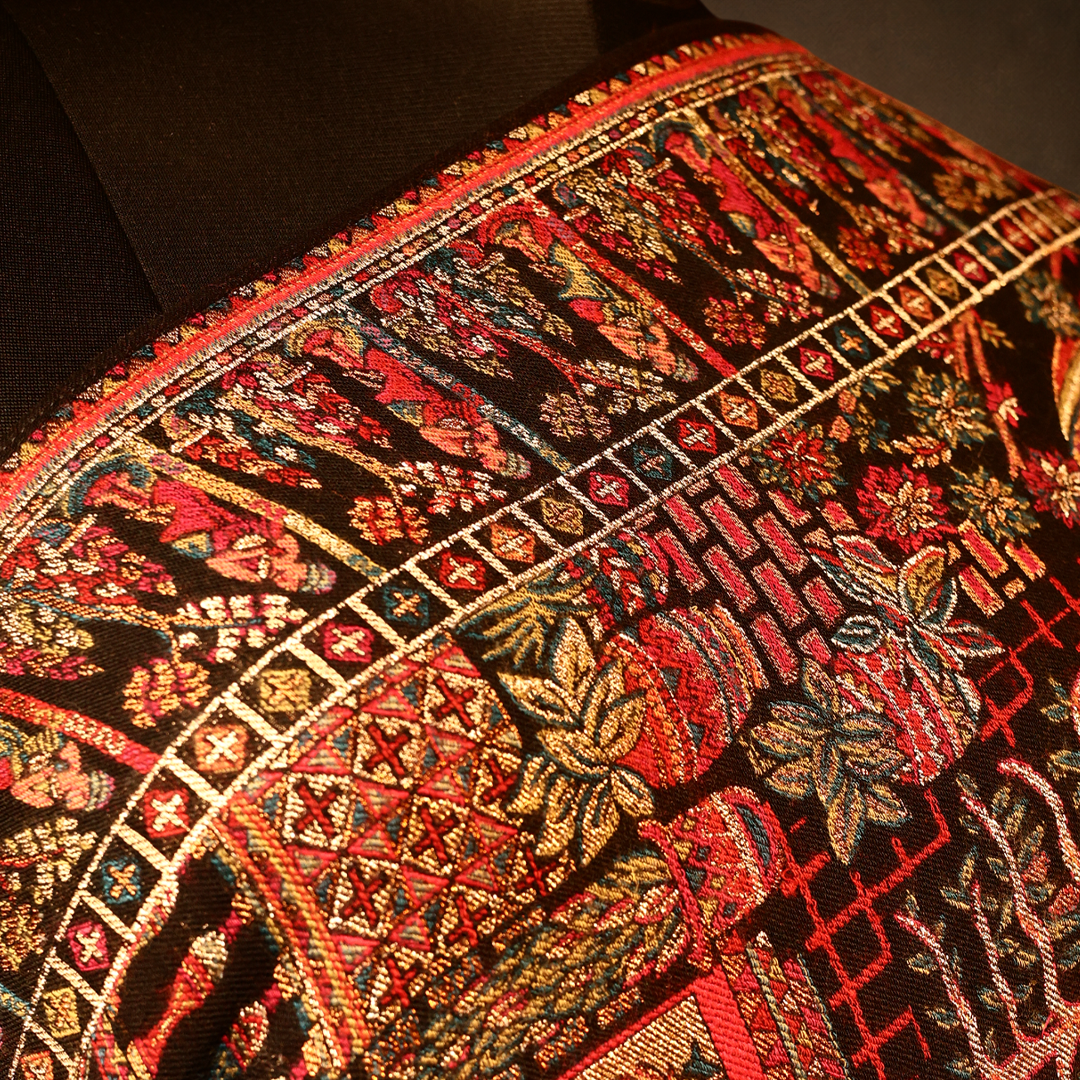 Cashmere Wool Mughal Darbar Zari Kani Shawl