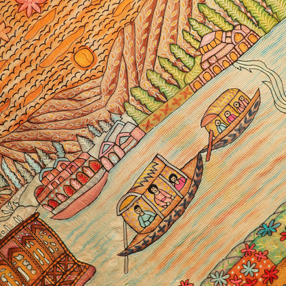 Kashmir Seasons Kalamkari Pashmina Shawl