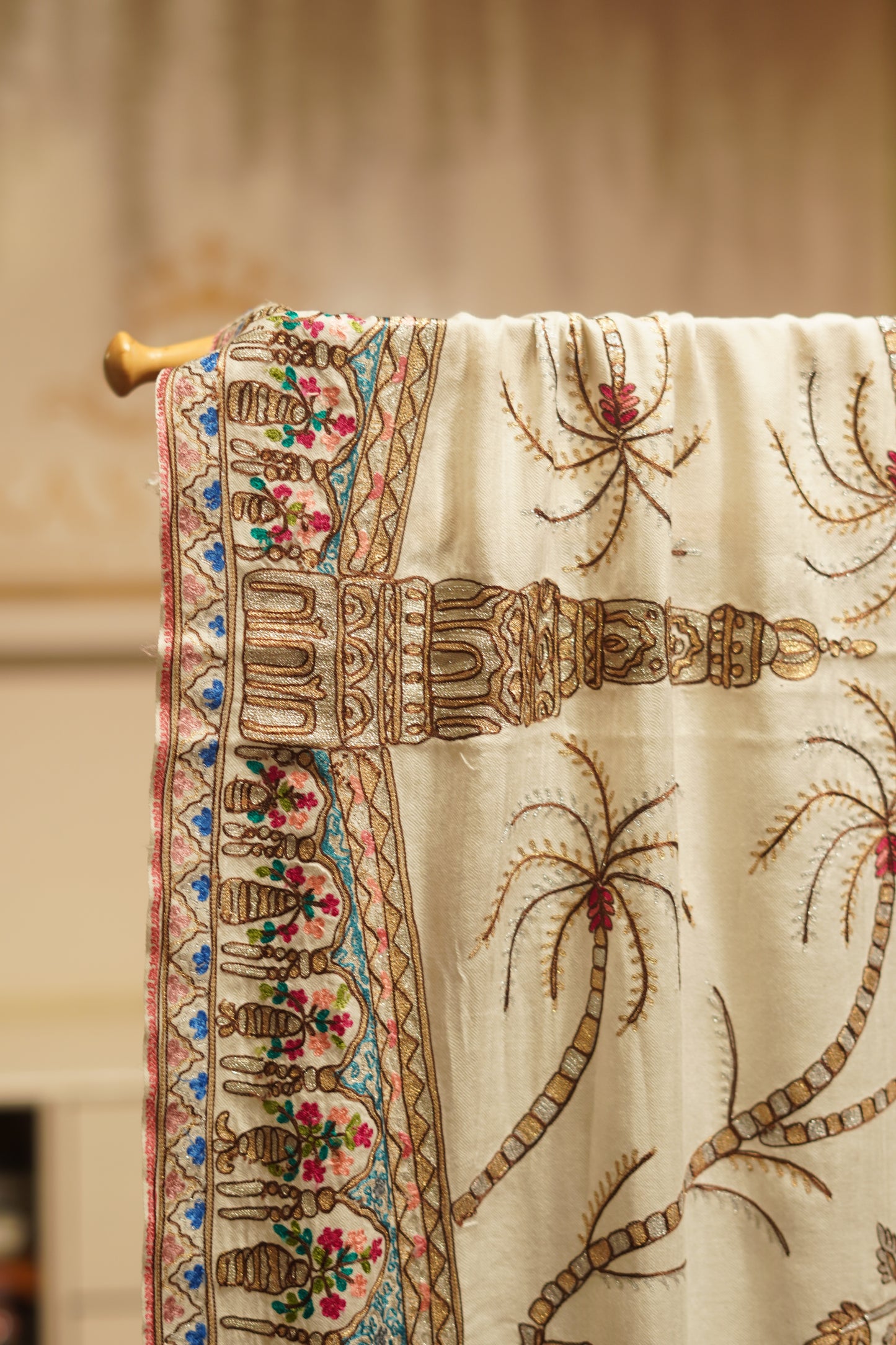 Handmade Kalamkari Gents Size Pashmina Shawl