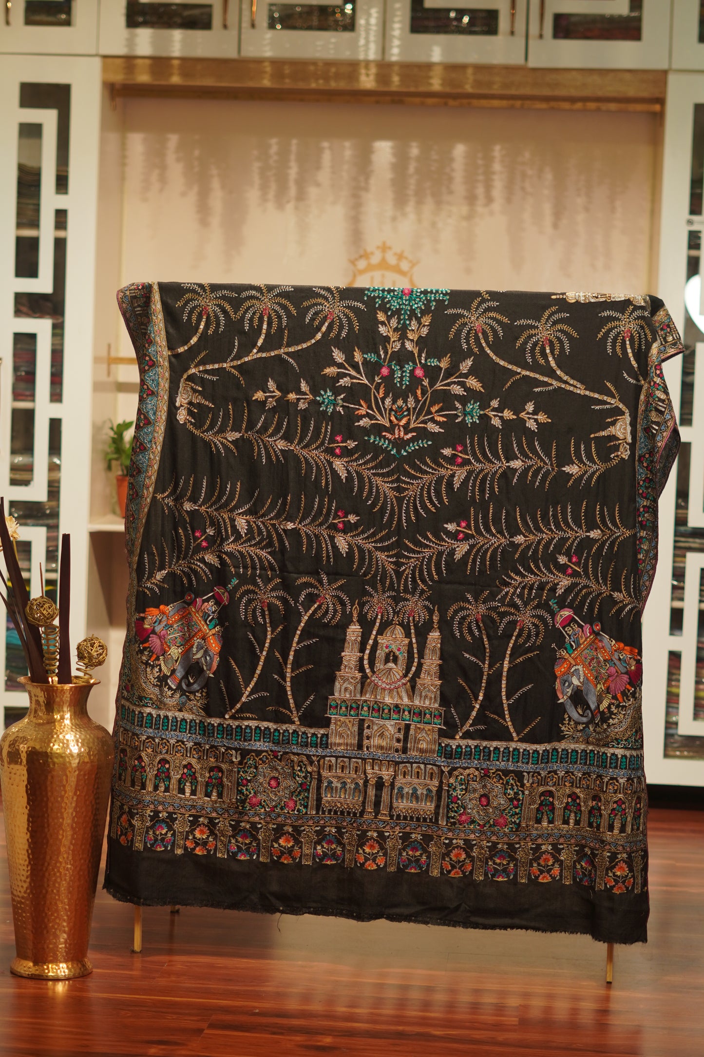 Handmade Kalamkari Gents Size Pashmina Shawl