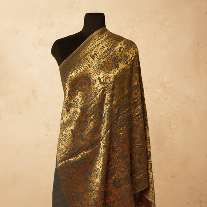 Moonlight Reversible Stole - Charcoal Grove