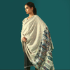 Cashmere Wool Sozni Embroidery Shawl - Dove Grey
