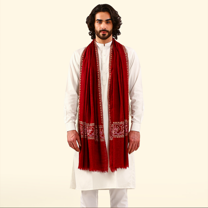 Pashmina Arabic Calligraphy Stole - Red