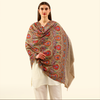Pashmina Paper Mache Inspired Sozni Shawl - Sand