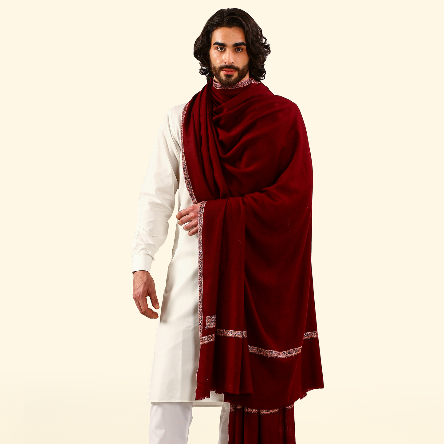 Pashmina Sozni Embroidery Shawl - Ember