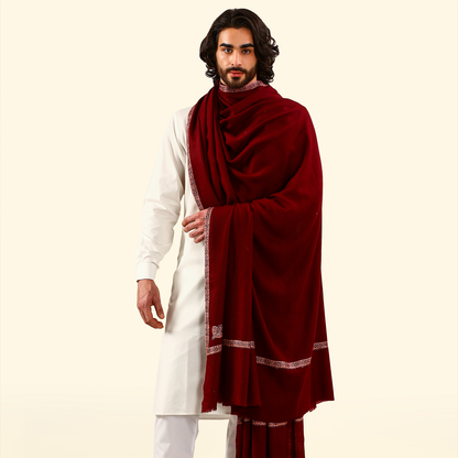 Pashmina Sozni Embroidery Shawl - Ember