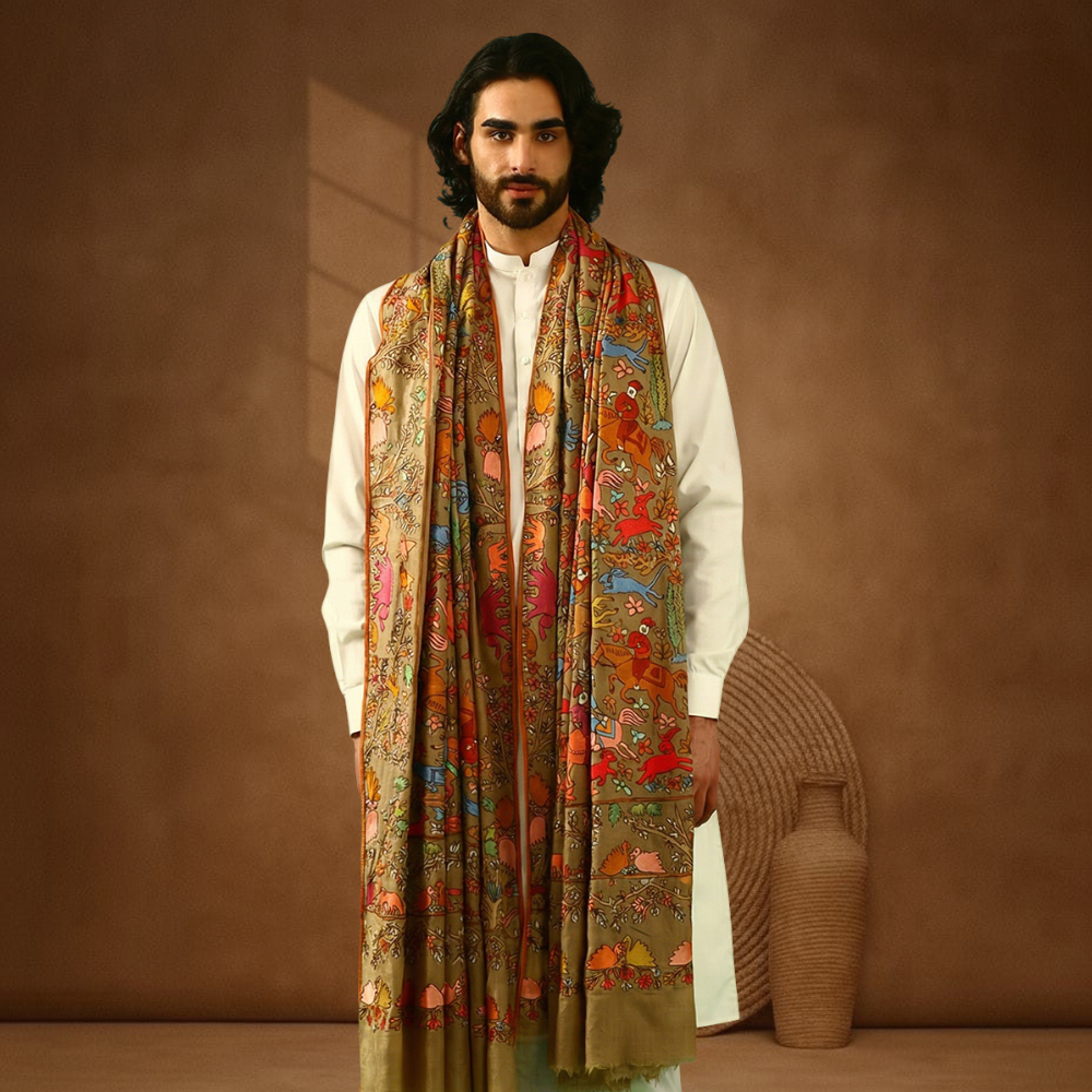 Pashmina Mens Shawl - Shikargah