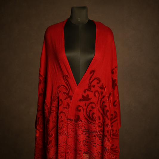 French Lace Cut Work Stole
