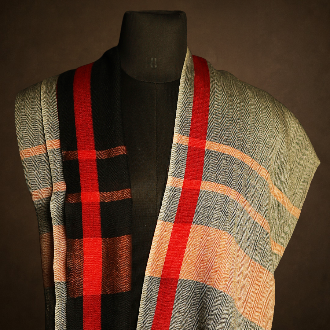 Cashmere Wool Herringbone Muffler
