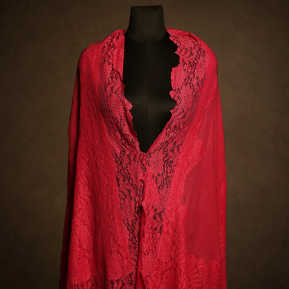 Valentino 4-side lace stole