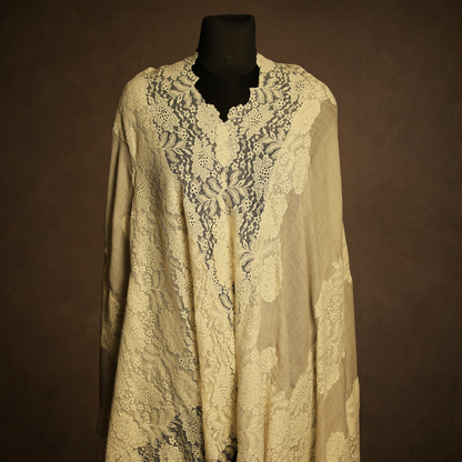 Valentino 4-side lace stole