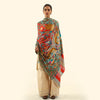 Cashmere Wool Kalamkari Intricate Embroidery Shawl - Tropic Court
