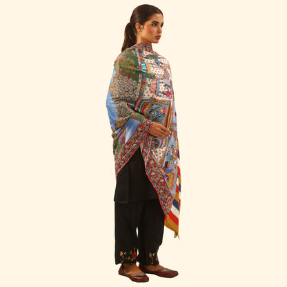 Cashmere Wool Kalamkari intricate embroidery Shawl