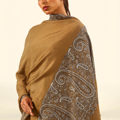 Pashmina Tilla and Sozni Embroidery Shawl